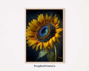 Sunflower Painting Poster Print | Original Floral Wall Art | Gift For Her | Farmhouse Home Décor | Printable Wall Art | DIGITIAL DOWNLOAD
