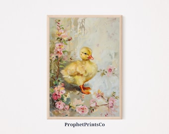 Leuke posterafdruk eend | Muurkunst kinderkamer | Cadeau dierenliefhebber | Kinderkamerdecoratie | Afdrukbare muurkunst | Digitale download