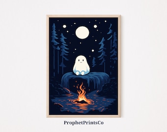 Ghost Painting Print | Spooky Wall Art | Halloween Printables | Dark Academia Halloween Home Décor | Printable Wall Art | Digital Download