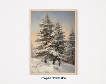 Pine Trees Print | Forest Print | Pine Tree Forest Wall Art | Winter Wall Decor | Winter Pine Forest | Printable Wall Art | Digital Download