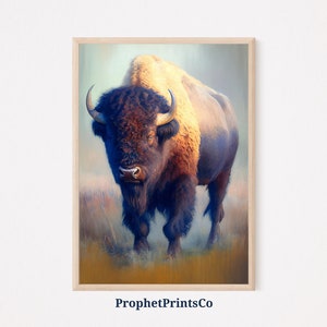 Bison Oil Painting Print | Original Animal Wall Art | Bison Art Print | Buffalo Home Décor | Printable Wall Art | Digital Download