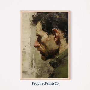 Vintage Man Portrait Oil Painting | Moody Wall Art | Victorian Wall Art | Farmhouse Art Home Décor | Printable Wall Art | Digital Download