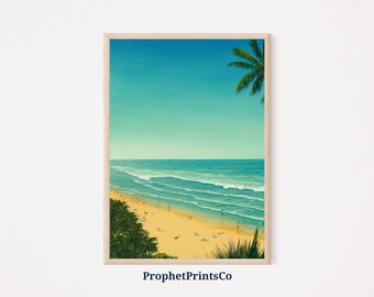 Beach Landscape Poster Print | Beach House Wall Art | Beach Lover Gift | Coastal Ocean Home Décor | Printable Wall Art | DIGITIAL DOWNLOAD