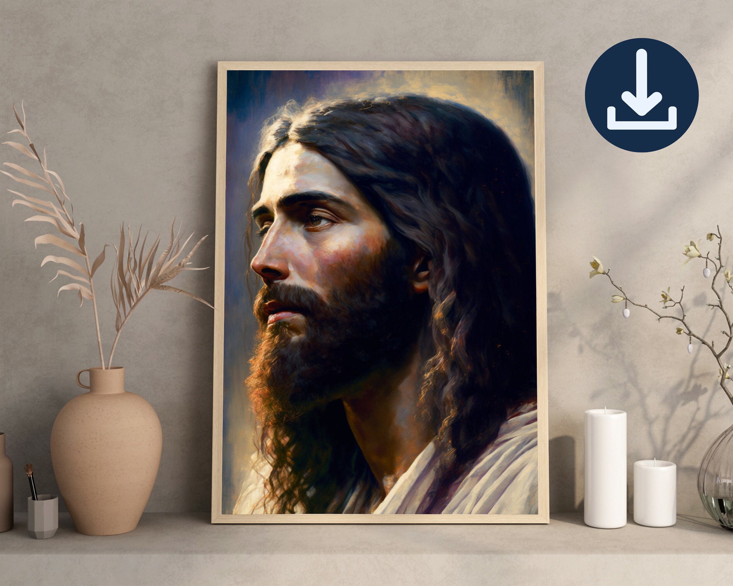 Jesus Christ Poster Print | Farmhouse Wall Art | Christian Religious ...