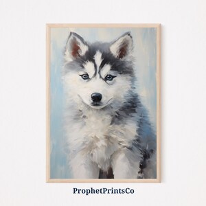 Siberian Husky Druck | Tier Wand Kunst | Niedlicher Husky Welpe Print | Hundeliebhaber Geschenk | Welpen Kinderzimmer Kunst | Druckbare Wandkunst | Digitaler Download