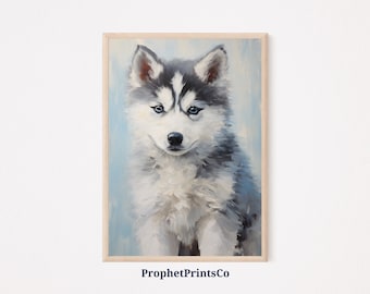 Siberian Husky Print | Animal Wall Art | Cute Husky Puppy Print | Dog Lover Gift | Puppy Nursery Art | Printable Wall Art | Digital Download