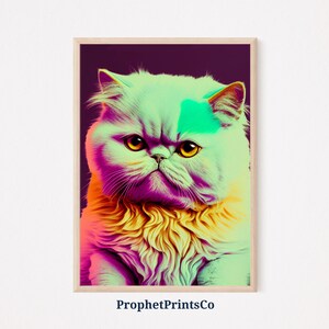 Exotic Shorthair Cat Poster Print | Pastel Pop Wall Art | Shorthair Cat Gifts | Nursery Home Décor | Printable Wall Art | Digital Download