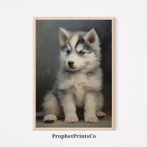 Siberian Husky Druck | Tier Wand Kunst | Niedlicher Husky Welpe Print | Hundeliebhaber Geschenk | Welpen Kinderzimmer Kunst | Druckbare Wandkunst | Digitaler Download