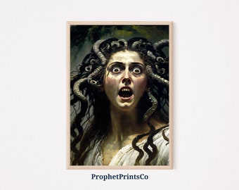 Medusa Poster Print | Vintage Oil Painting Wall Art | Feminist Gift | Greek Mythology Home Décor | Printable Wall Art | DIGITIAL DOWNLOAD
