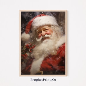 Santa Claus Print | Christmas Wall Decor | Rustic Wall Decor | Festive Holiday Home Decor | Holiday | Printable Wall Art | Digital Download