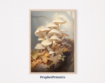 Aesthetic Mushroom Print | Autumn Print | Vintage Mushroom Poster | Cottagecore Decor | Fungi Art | Printable Wall Art | Digital Download