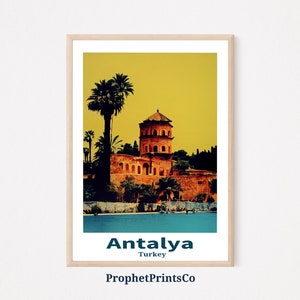 Antalya Stadtbild Poster Print | Türkei Reise Wandkunst | Antalya Liebhaber Geschenk | Tropisches Wohndekor | Druckbare Wandkunst | DIGITALER DOWNLOAD