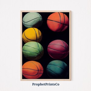 Basketball Pop Art Poster Print | Slam Dunk Wall Art | Inspired By Warhol | Modern Teen Home Décor | Printable Wall Art | DIGITIAL DOWNLOAD