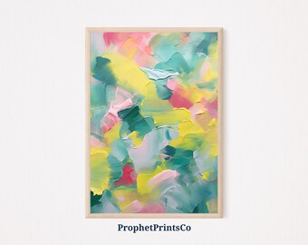 Lebendiges Abstraktes Ölgemälde Druck | Bunte Wandkunst | Zeitgenössische Kunst | Moderne Kunst Wohnkultur | Druckbare Wandkunst | Digitaler Download