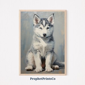 Siberian Husky Druck | Tier Wand Kunst | Niedlicher Husky Welpe Print | Hundeliebhaber Geschenk | Welpen Kinderzimmer Kunst | Druckbare Wandkunst | Digitaler Download
