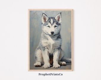Siberian Husky Print | Animal Wall Art | Cute Husky Puppy Print | Dog Lover Gift | Puppy Nursery Art | Printable Wall Art | Digital Download