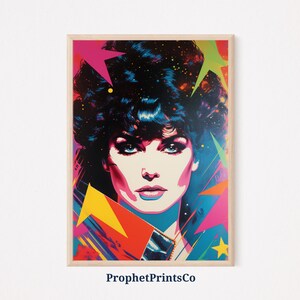 Retro Disco Print | Aesthetic 1980s Wall Art | Rainbow Art 80s Woman | Funky Disco Ball Home Décor | Printable Wall Art | Digital Download