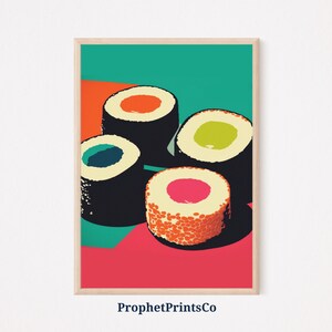Sushi Pop Art Poster Print | Cute Kitchen Wall Art | Sushi Lover Gift | Japanese Food Home Décor | Printable Wall Art | DIGITIAL DOWNLOAD