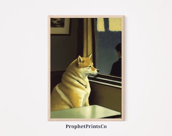 Shiba Inu Oil Painting Poster Print | Modern Dog Wall Art | Shiba Inu Lover Gift | Shiba Home Décor | Printable Wall Art | DIGITIAL DOWNLOAD