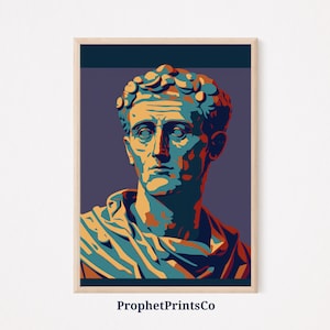 Julius Caesar Poster Print | Ancient Rome Wall Art | Inspired By Matisse | Roman Modern Home Décor | Printable Wall Art | DIGITIAL DOWNLOAD