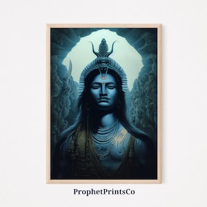 DIGITIAL DOWNLOAD Lord Shiva Painting Poster Print | Yoga Wall Art | Lord Shiva Lover Gift | Hindu God Home Décor | Printable Wall Art
