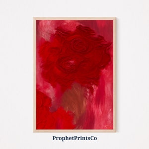 Abstract Red Poster Print | Ruby Red Wall Art | Red Painting Gift | Modern Contemporary Home Décor | Printable Wall Art | DIGITIAL DOWNLOAD