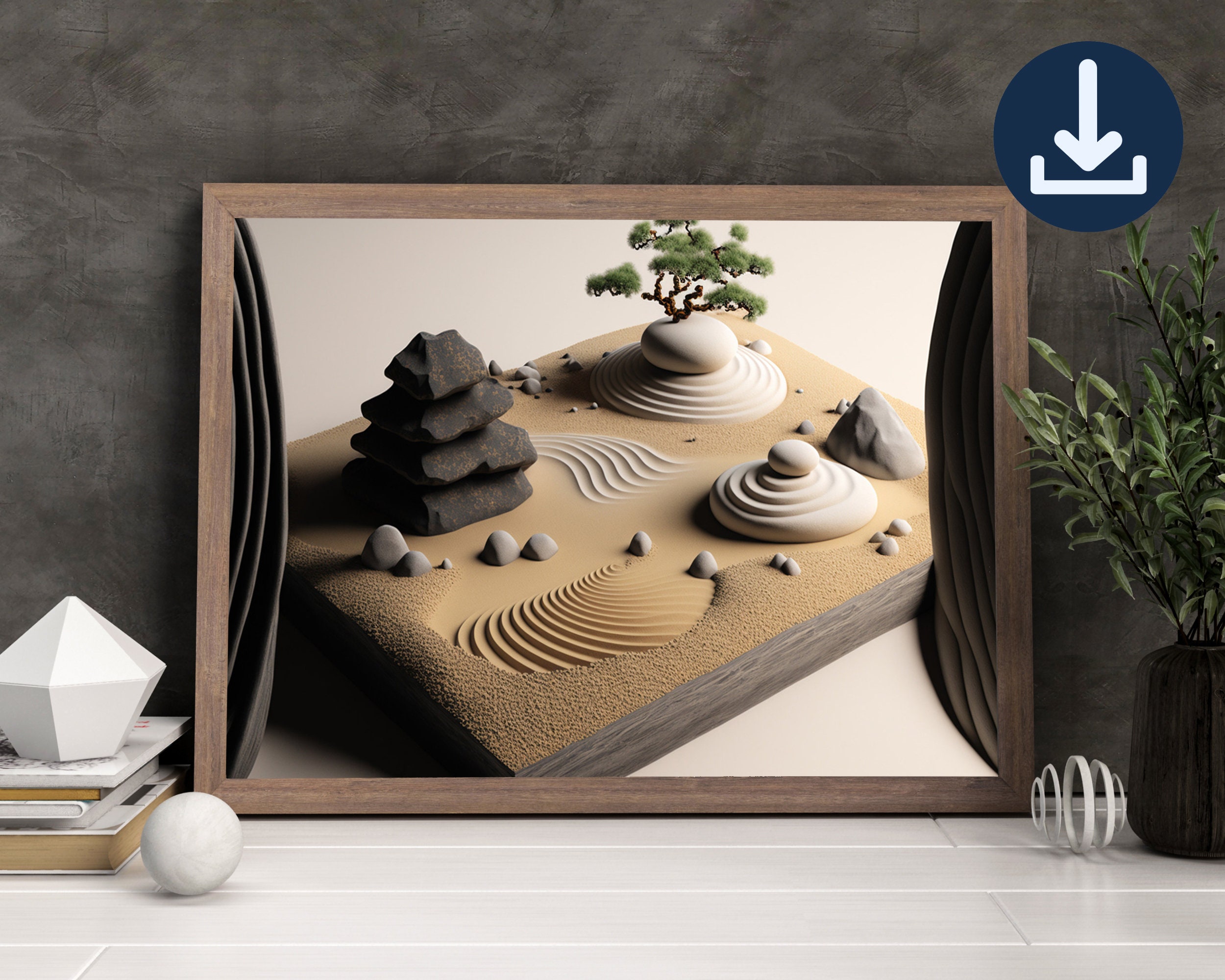 Japanese Zen Garden Poster Print | Mindfulness Wall Art | Stress Relief ...