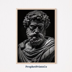 Aristotle Poster Print | Monochrome Wall Art | Greek Philosophy Gift | Ancient Greece Home Décor | Printable Wall Art | DIGITIAL DOWNLOAD