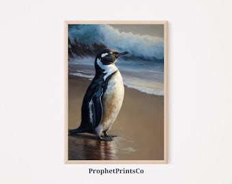 浮世絵ペンギン肖像画：日本の水墨画｜デジタルダウンロード｜デジタル
