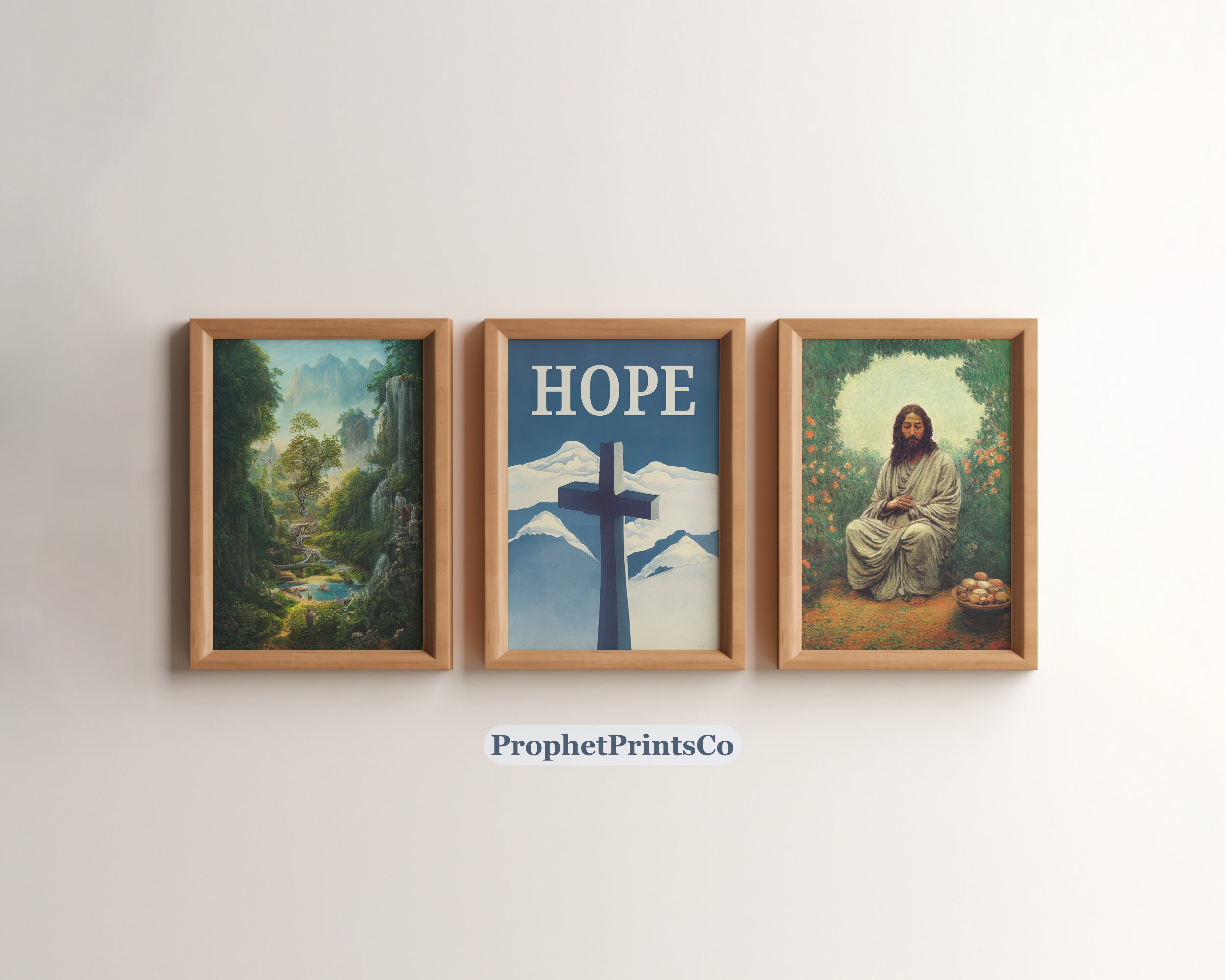 SET OF 3 Christian Poster Prints | Jesus Christ Wall Art | Jesus Christ ...
