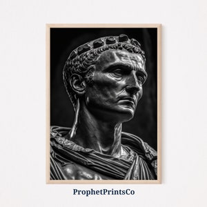 Julius Caesar Poster Print | Roman Emperor Wall Art | Ancient Rome Gift | Black And White Home Décor | Printable Wall Art | Digital Download