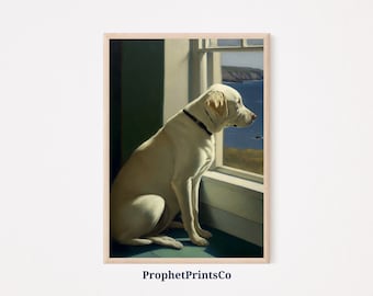 Yellow Lab Oil Painting Poster Print | Modern Dog Wall Art | Gift For Dog Lover | Pet Home Décor | Printable Wall Art | DIGITIAL DOWNLOAD