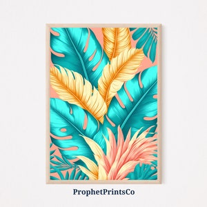 Hawaiian Abstract Poster Print | Tropical Hawaii Wall Art | Travel Gift | Beach House Home Décor | Printable Wall Art | DIGITIAL DOWNLOAD