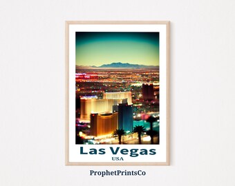 Las Vegas Stadtbild Poster Print | Las Vegas Wandkunst | Reiseliebhaber Geschenk | Las Vegas Home Dekor | Druckbare Wandkunst | DIGITALER DOWNLOAD