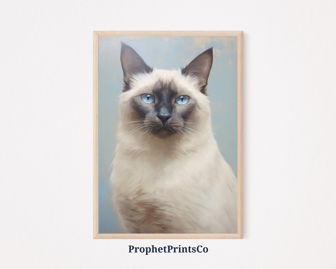 Siamese Cat Wall Art Cat Wall Decor Siamese Cat Lover Gift Cute Kitten Print Funny Cat Art