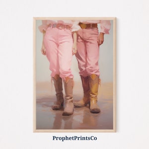 Girly Western Wall Art | Girly Apartment Decor | Retro Print | Pink Cowgirl Poster | Trendy Wall Art | Printable Wall Art | Digital Download