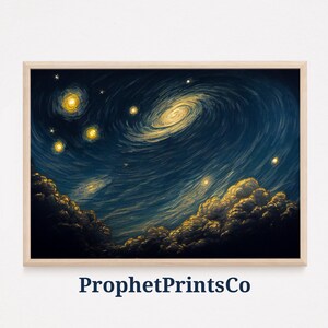 Sternennacht Poster Print | Spirituelle Wandkunst | Natur liebhaber Geschenk | Bunte Nachthimmel Wohndeko | Druckbare Wandkunst | DIGITALER DOWNLOAD