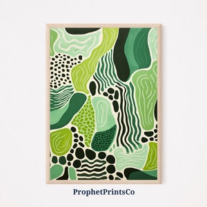 Boho Wall Art | Green Wall Art | Abstract Art Print | Green Abstract Wall Art | Line Rainbow Prints | Printable Wall Art | Digital Download