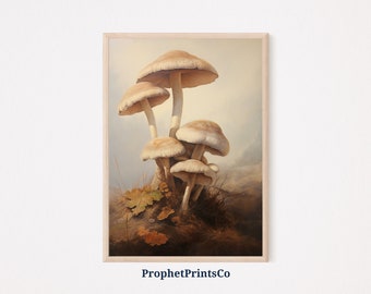 Aesthetic Mushroom Print | Autumn Print | Vintage Mushroom Poster | Cottagecore Decor | Fungi Art | Printable Wall Art | Digital Download