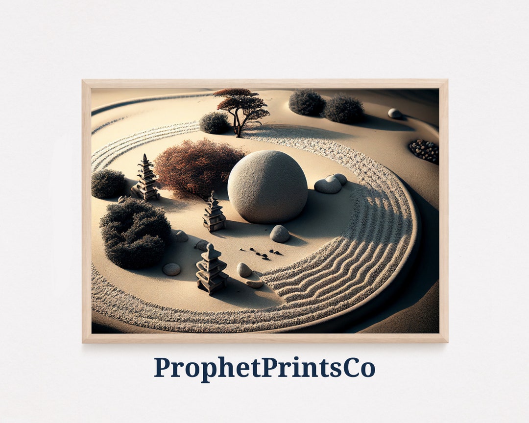 Japanese Zen Garden Poster Print Mindfulness Wall Art Stress Relief