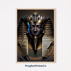 Egyptian Pharaoh Poster Print | Tutankhamun Wall Art | Egypt Lover Gift | Oil Painting Home Décor | Printable Wall Art | DIGITIAL DOWNLOAD