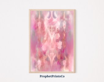 Impression d'affiche abstraite rose | Art mural contemporain | Cadeau d'amant rose | Décoration Boho Pastel Rose | Art mural imprimable | TÉLÉCHARGEMENT NUMÉRIQUE