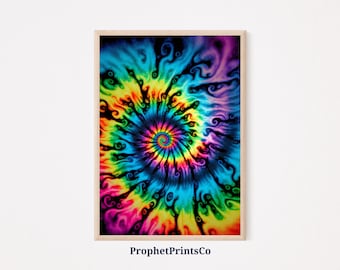 Tye Dye Abstract Poster Print | Kleurrijke Regenboog Wall Art | Boho Gift | Tye-Dye Patroon Home Decor | Afdrukbare kunst aan de muur | DIGITIAL DOWNLOADEN