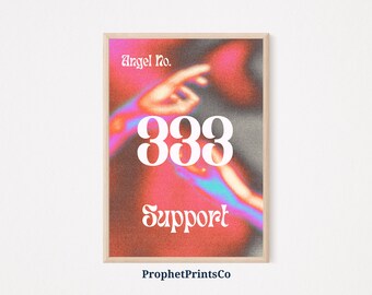 Angel Number 333 Poster Print | Positive Aura Wall Art | Colorful Cute Gift | Spiritual Home Décor | Printable Wall Art | DIGITIAL DOWNLOAD