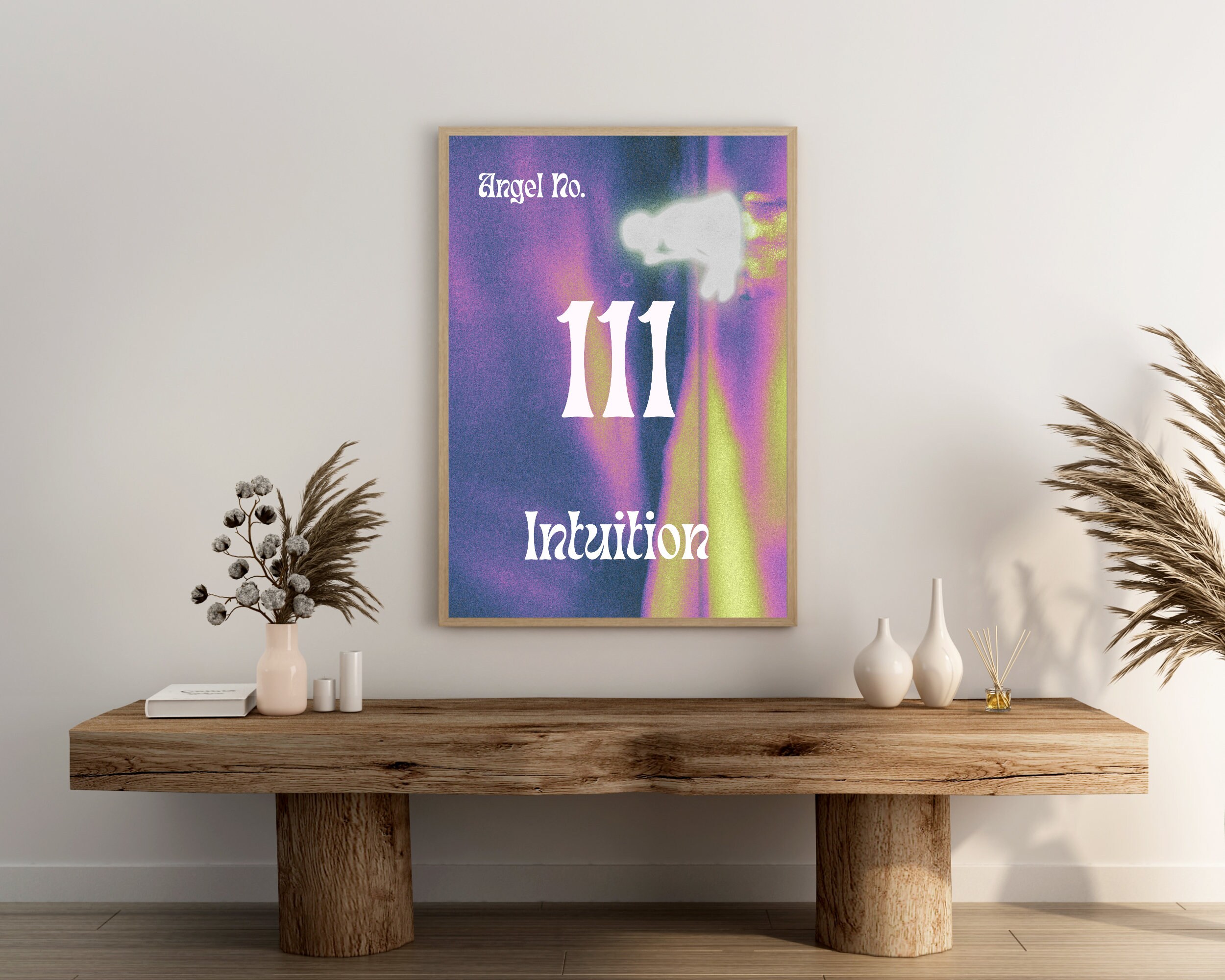 Angel Number 111 Poster Print | Positive Aura Wall Art | Colorful Cute ...