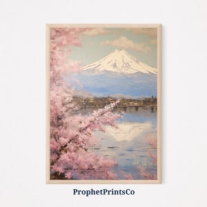 Soft Tonal Mount Fuji Oil Painting | Japanese Wall Art | Fuji Poster | Mount Fuji Japan Home Décor | Printable Wall Art | Digital Download