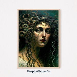 Medusa Poster Print | Vintage Oil Painting Wall Art | Feminist Gift | Greek Mythology Home Décor | Printable Wall Art | DIGITIAL DOWNLOAD
