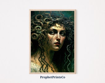 Medusa Poster Print | Vintage Oil Painting Wall Art | Feminist Gift | Greek Mythology Home Décor | Printable Wall Art | DIGITIAL DOWNLOAD