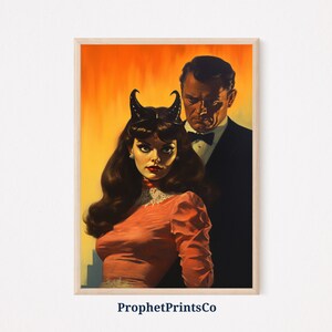 Vintage Horror Art Print | Pulp Art Painting Wall Art | Retro Horror Illustration | Cool Home Décor | Printable Wall Art | Digital Download