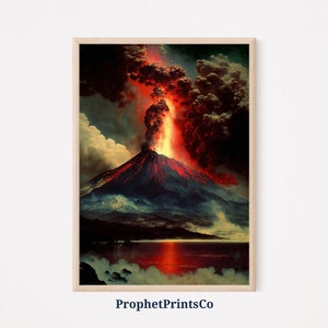 Cópia do cartaz da pintura do vulcão de &lt;br&gt; Entrega Rápida? Arte de parede havaiana vintage | Presente para amante de lava | Decoração de casa no Havaí | Arte de parede para impressão | DOWNLOAD DIGITAL